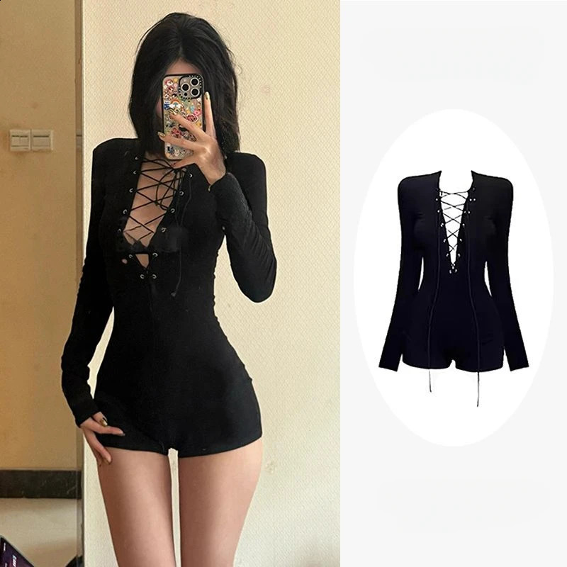 Gothic Y2k Aesthetic Women Sexy Hollow Out T-shirt Vintage Lace Patchwork Streetwear Grunge Tops Harajuku Slim Fit Black Tees 250614
