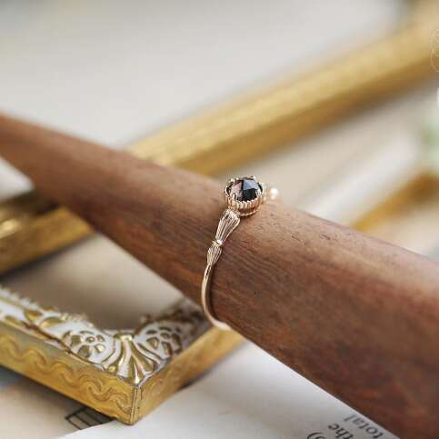 Amber Peninsula Zen Aesthetic Simple High-end Natural Citrine Rose Cut Luxury Ring