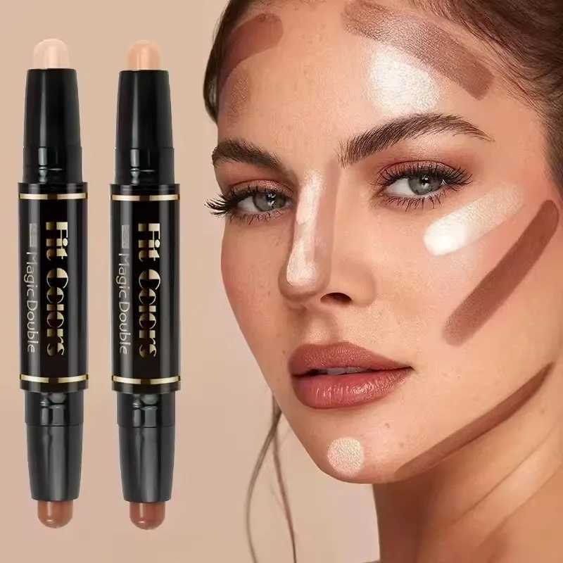 Double Head Highlight Pen Face Make Up Liquid Waterproof Contouring Foundation Contour Makeup Concealer Stick Pencil Cosmetics XJ250618