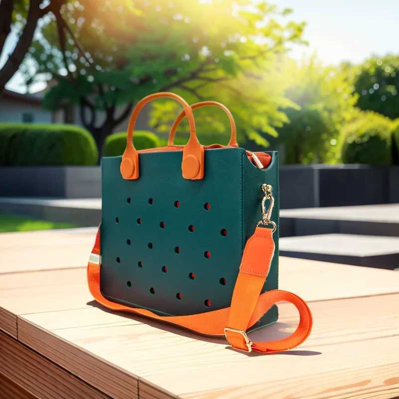 The orange guy Purple Wen Fi New EVA Punched Handbag Casual Waterproof Travel Tote Bag Fit Charms Outdoor Beach Bags B250618
