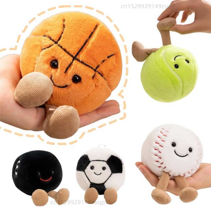 10cm Cute Basketball Football Tennis Baseball Billiards Plush Toys Soft Stuffed Balls Pillow Players Souvenir Birthday Gift W250618