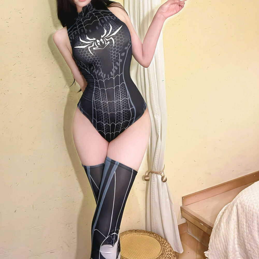 Sexy Lingerie Internet Celebrity Spider-Man Tight Bodysuit Uniform Cosplay Costume Open Crotch No Need To Take Off Sexy Temptation Lingerie Women Ling