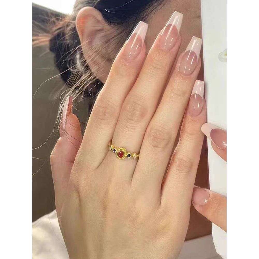 Hot Selling Chinese Style Small Palace Sparrow Color Ring Elegant Light Luxury Niche Adjustable Gift High-end Version