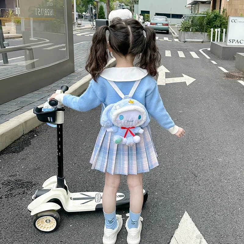 Sanrio Sanrio Cinnamoroll Childrens CosPlay Academy Style Pleated Skirt Girl Autumn Princess Dress Kids JK Uniform Birthday Party Gift XJ250618