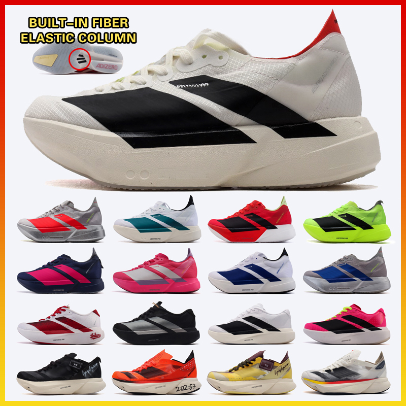 2026 Carbon Fiber Marathon Running Shoes Pro 4 3 Evo 1 Men Women AdizeroShoes Evo Sl Breathable Lightweight Sneakers Pink Black White Blue Grey Outdoor Trainers