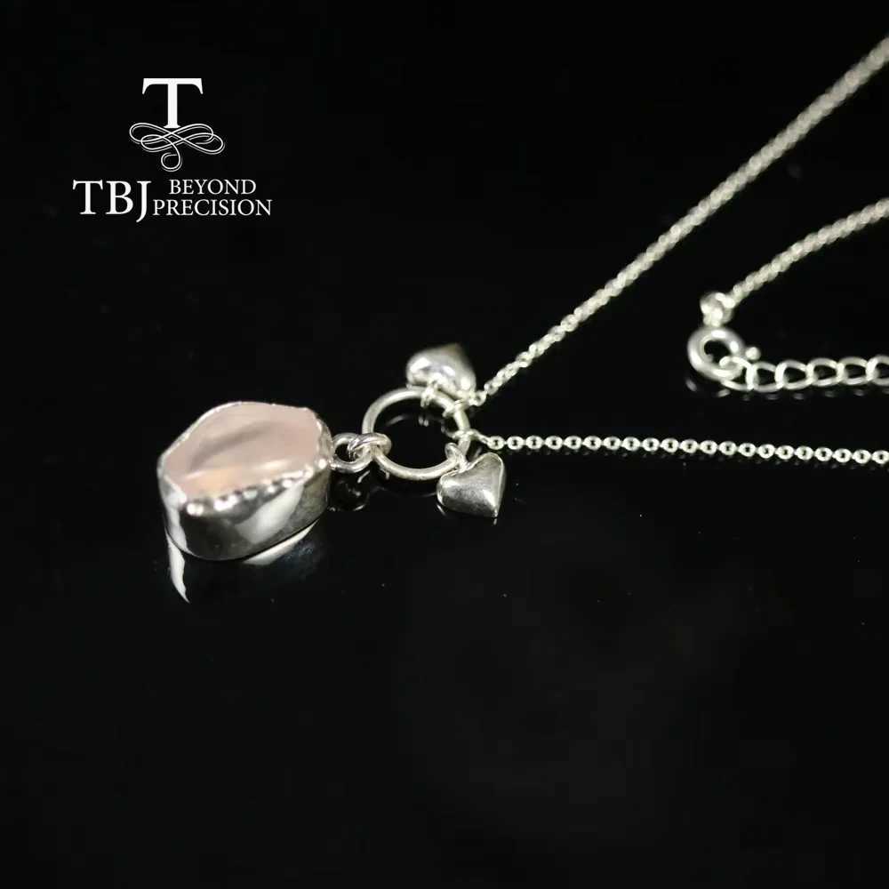 925 pure silver natural Rose Quartz rough gemstone necklace fresh and simple design suitable for everyday jewelry W250618
