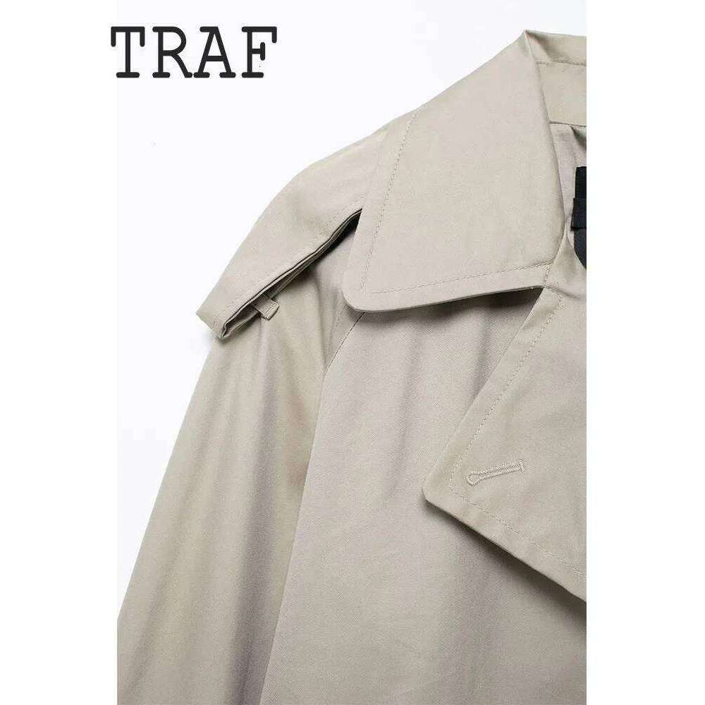 TRAF Casual Style Short Top For Woman Double Breasted Design Long Sleeved Women Jacket Two Colors New Daily Outerwears