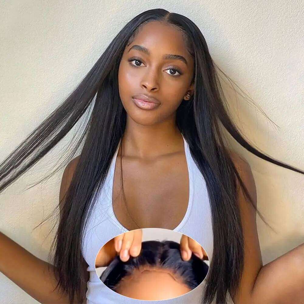 Alimice Straight 5x5 HD Lace Closure Ready to Wear Wig for Beginners Glueless Wigs Human Hair