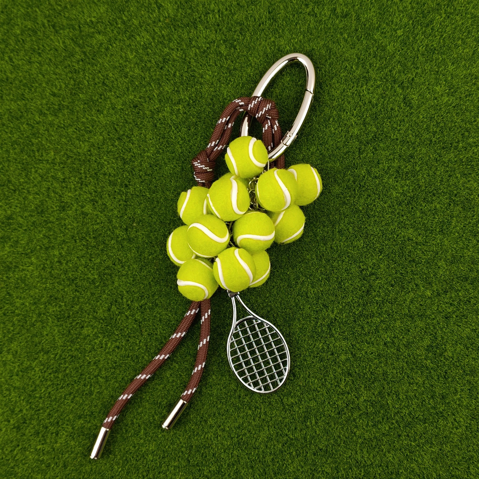Handmade Tennis Delicate Charms Bag Pendant Keychain Cute Exquisite green Purple yellow Bunch Of Grapes Fashion Accessories Gift 250618