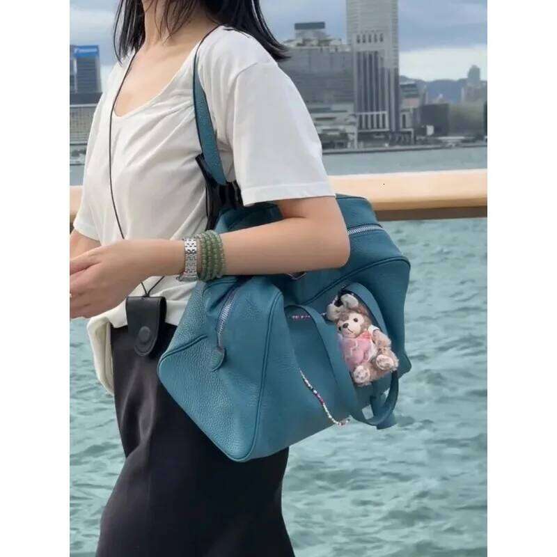 Leather Large Capaci Tote Women's 2025 New Bowling Commute Single Shoulder Boston Bag Casual Youth Leisure Handbag