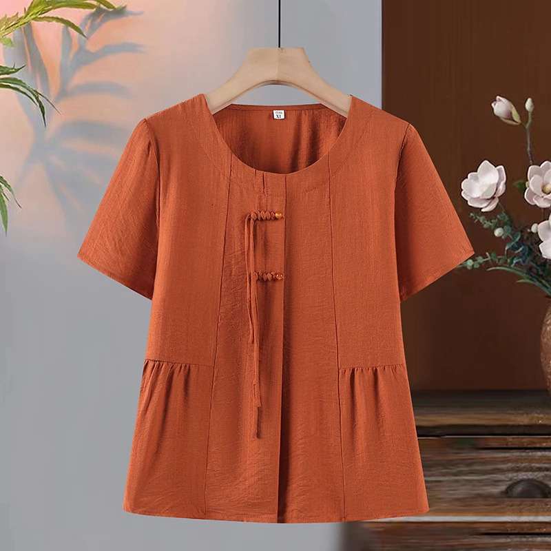 Two Piece Set Tshirtlong Pants Summer Suit 2024 Womens Plus Size Fashion Casual Short Sleeved Classic woven buckle Clothing 250609