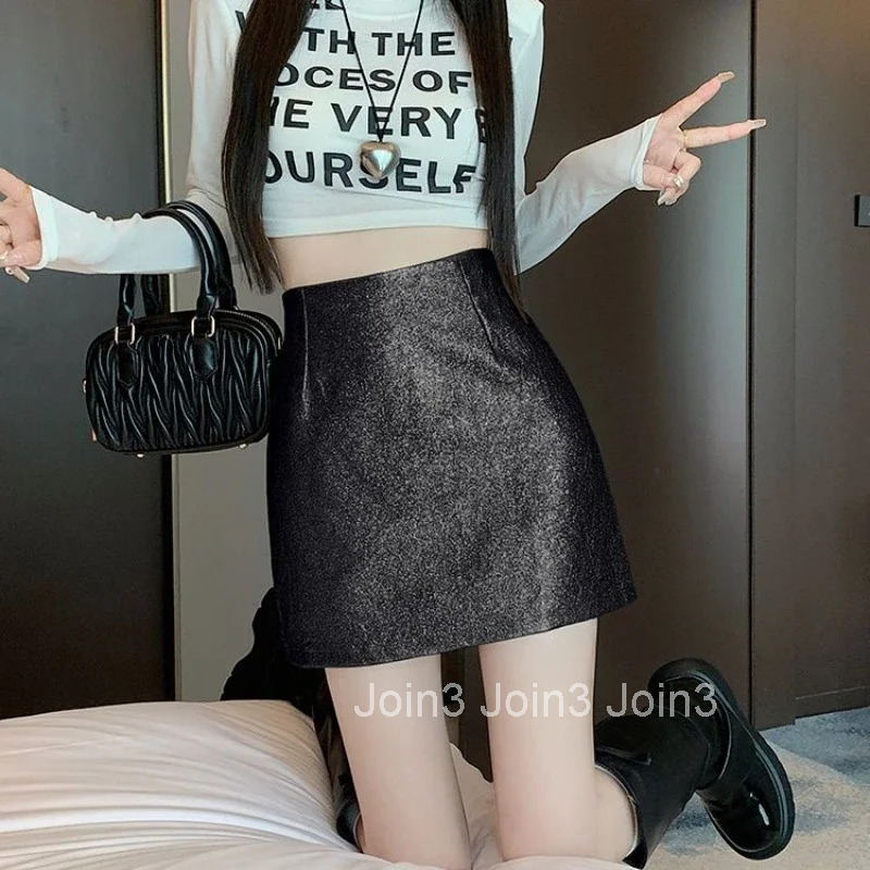 Short Tight High Waist Skirts for Women Wrap Gyaru Mini Korean Fashion Streetwear Style Modest New in Quality A Line Woman Skirt