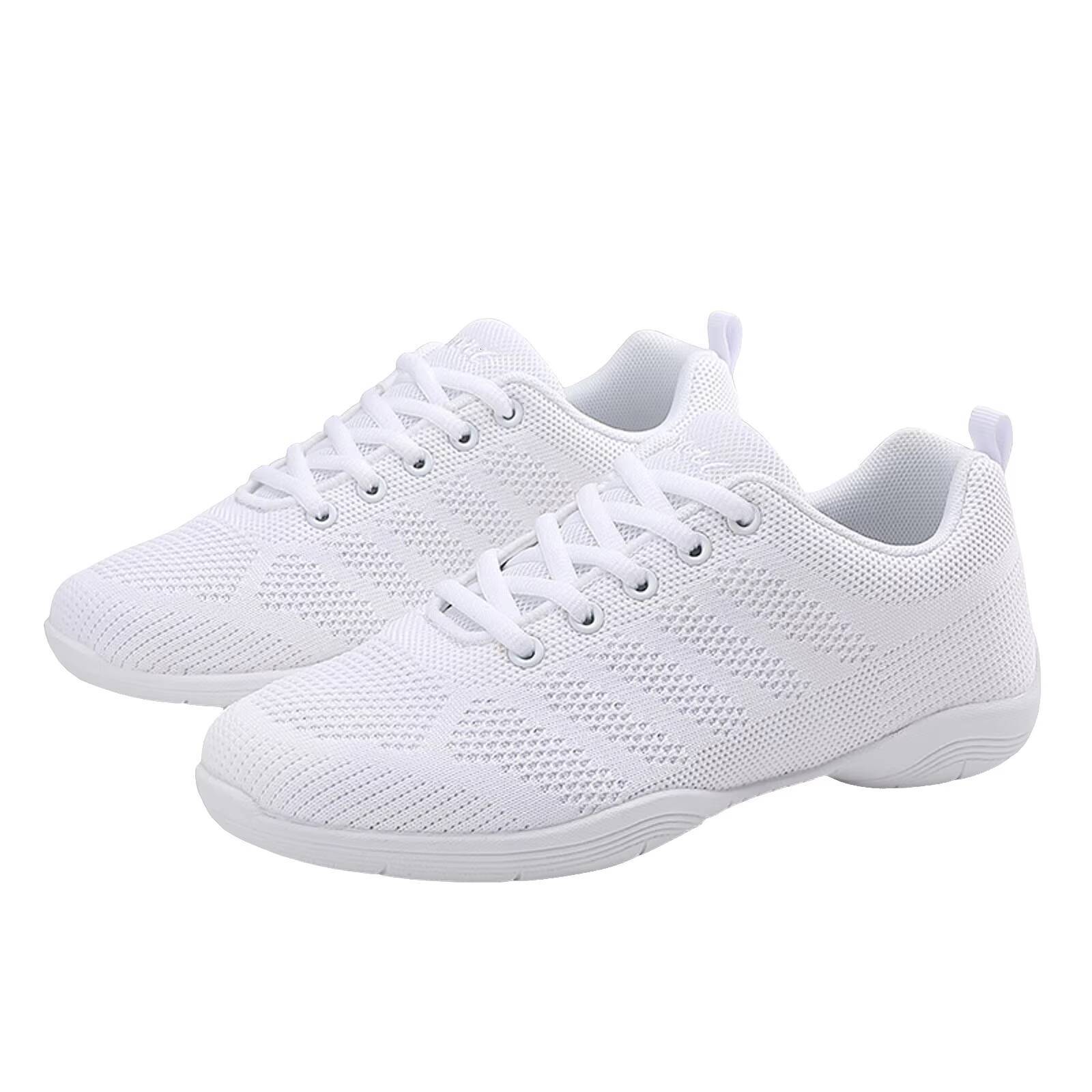 Ddmyshoesvip Girls White Cheerleading Team Children's Shoes Breathable Youth Cheering Competition Shoes Sports Training Dance Kid Wedges For Girl