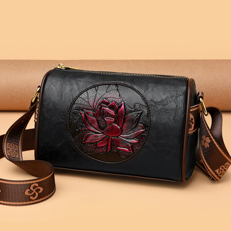 Free Shipping 2025 New Designer Bag Casual Boutique Shopping Bag Multifunctional Elegant Ethnic Style Fashionable Lotus High-end Shoulder Bag