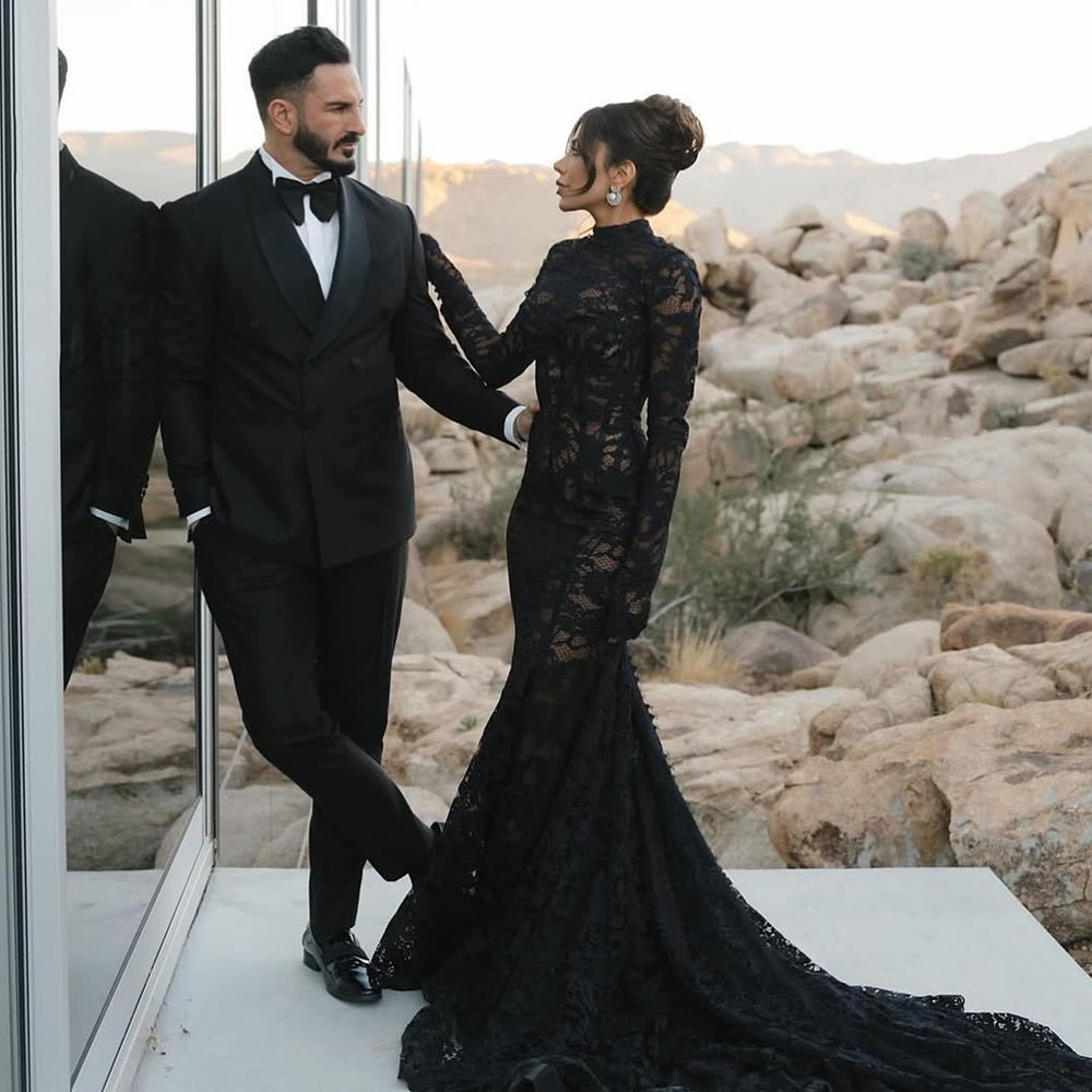 Vintage Lace Evening Dresses For Women Black Occasion Party Dress Long African Prom Gowns Customized
