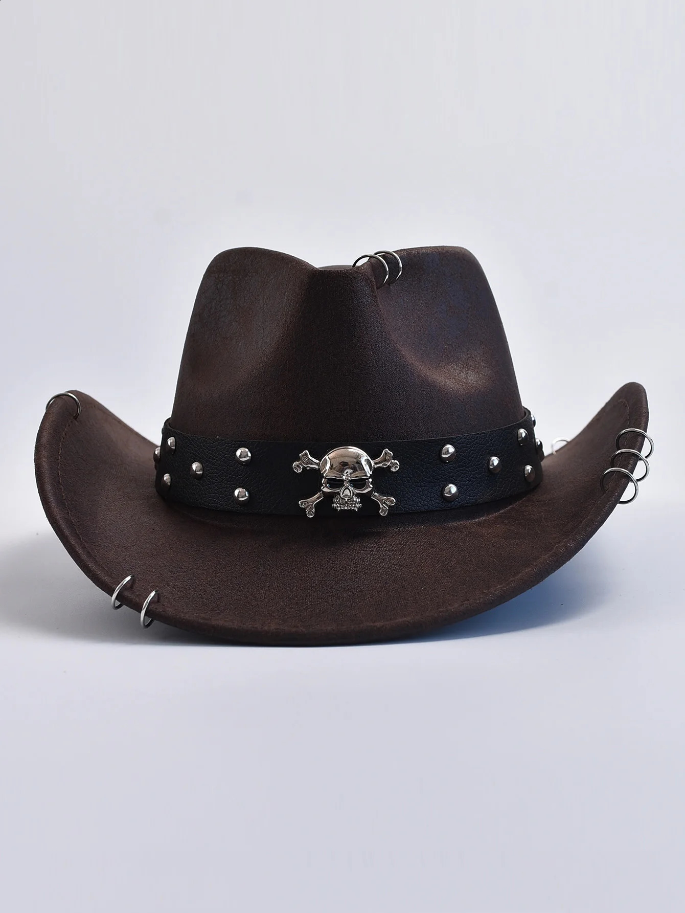 Faux Leather Vintage Western Cowboy Hat For Men Gentleman Jazz Hats Panama Cowgirl Hat Sombrero Hombre250603