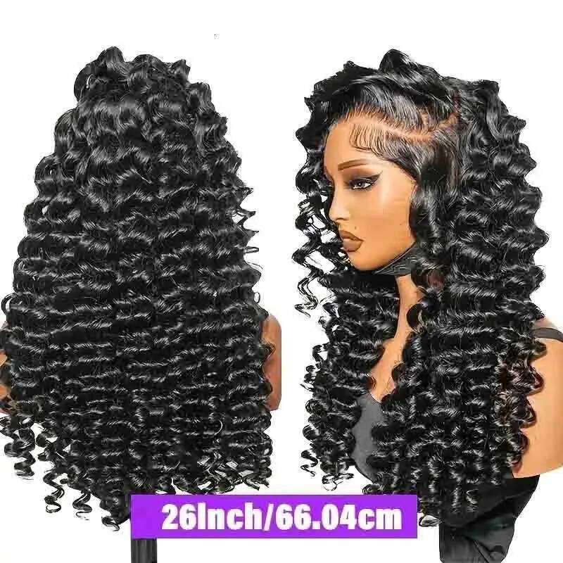Loose Deep Wave Wig 13x4 13X6 5X5 4X4 Transparent Front Pre Plucked Brazilian Remy Human Hair Frontal Lace Wigs 220%