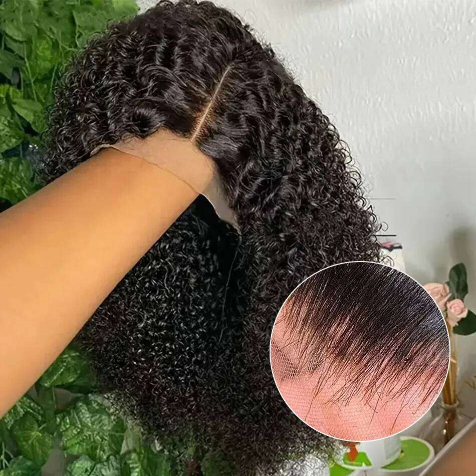 Brazilian Deep Wave Short Bob 13x6 HD Frontal 100 Human Hair Natural Hairline Remy Curly 13x4 Lace Front Wig 14 16 Inch