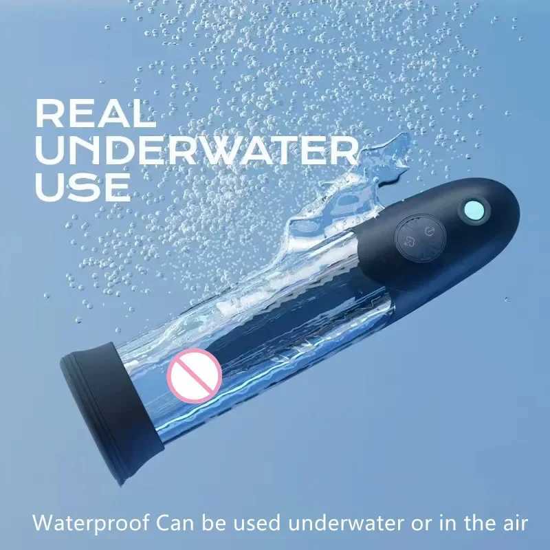New Male Penis Pump Water Bath Penis Enlargement Vacuum Pump Electric Masturbator Cup Penile Delay Training with Spa Sex Machine W250618