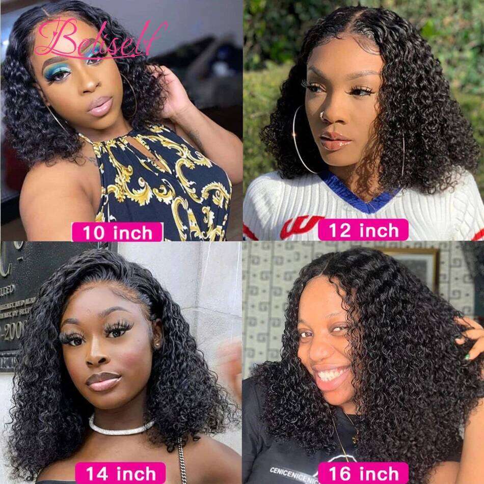 Short Bob 13x4 Frontal 250% Density 5x5 HD Lace Closure Wig Brazilian Curly Human Hair Wigs for Women
