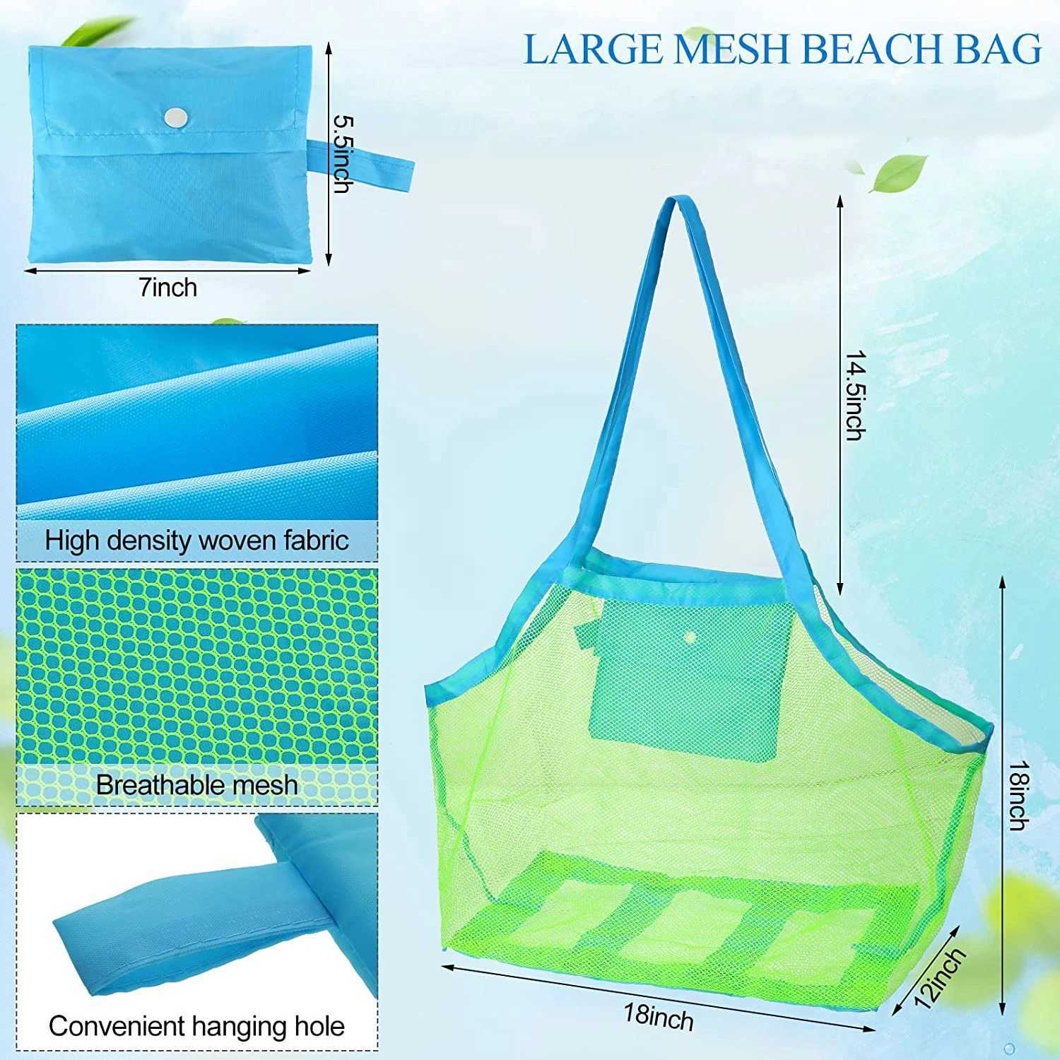 Outdoor Beach Mesh Bag Children Sand ay Foldable Protable Kids Beach Toys Bag Clothes Toy Storage Sundries Organizers Backpack B250618