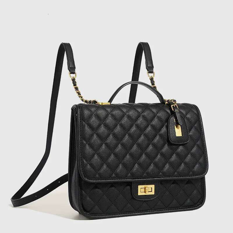 New Women's Backpack High-end Feelstylishtweed Styleargyll Handbag Large Capacity Commuter Bag Cross-border