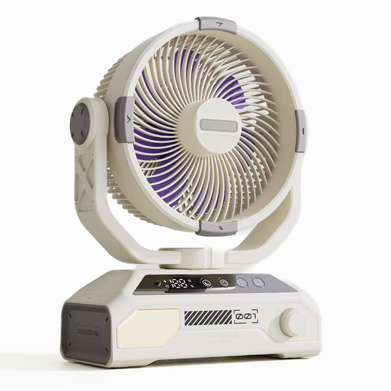 Outdoor camping fan, household automatic oscillating electric fan, strong wind force, portable tent ceiling fan, lighting remote control R250506