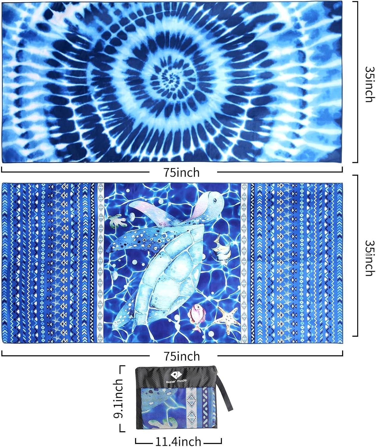 Beach Towel Sun Protection And Windproof Suitable For Beach Pool Camping Travel Beach Blanket