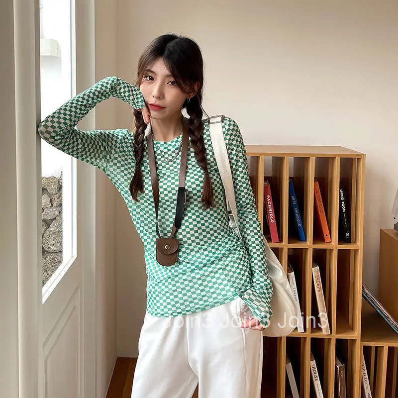 Graphic 2025 Womens T Shirts Skinny Clothes Female Tops Green Mesh Sale Tshirts Fitted Tall Original Spring and Autumn Tees