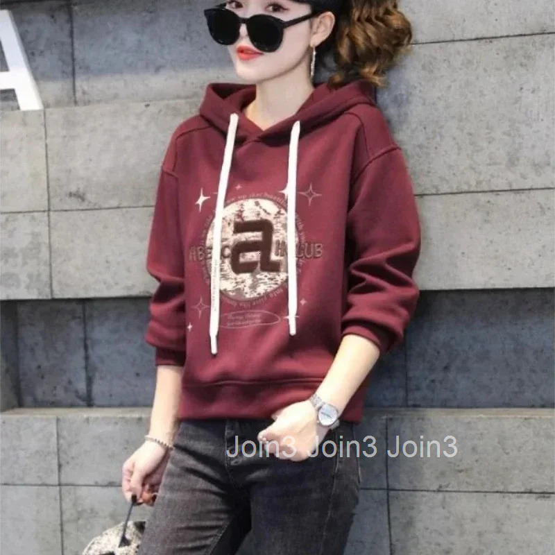 Graphic Hoodies New In Baggy Kpop Loose Female Top Korean Clothing Y2k Style Aesthetic Novelty E Coat Womens Hooded Sweatshirts