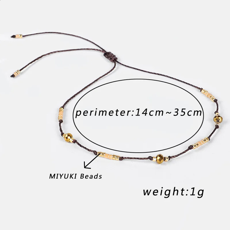 HI MAN Bohemian Colored Beads Wax Thread DIY Anklet Women Adjustable Summer Beach Casual Jewelry Accessories Girlfriend Gift 250606