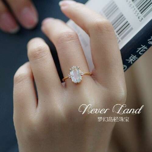 New High Imitation Natural Green Amethyst Antique Style Light Luxury High-end Ring Jewelry
