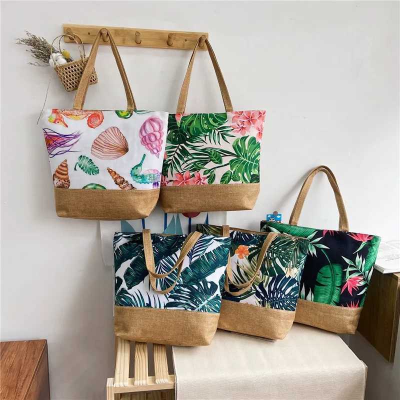 Wens Messenger Bag Leaves Printed Canvas Handbags Large Capacity Totes 2022 Fi Ladies Portable Zipper Beach Shoder Bag B250618