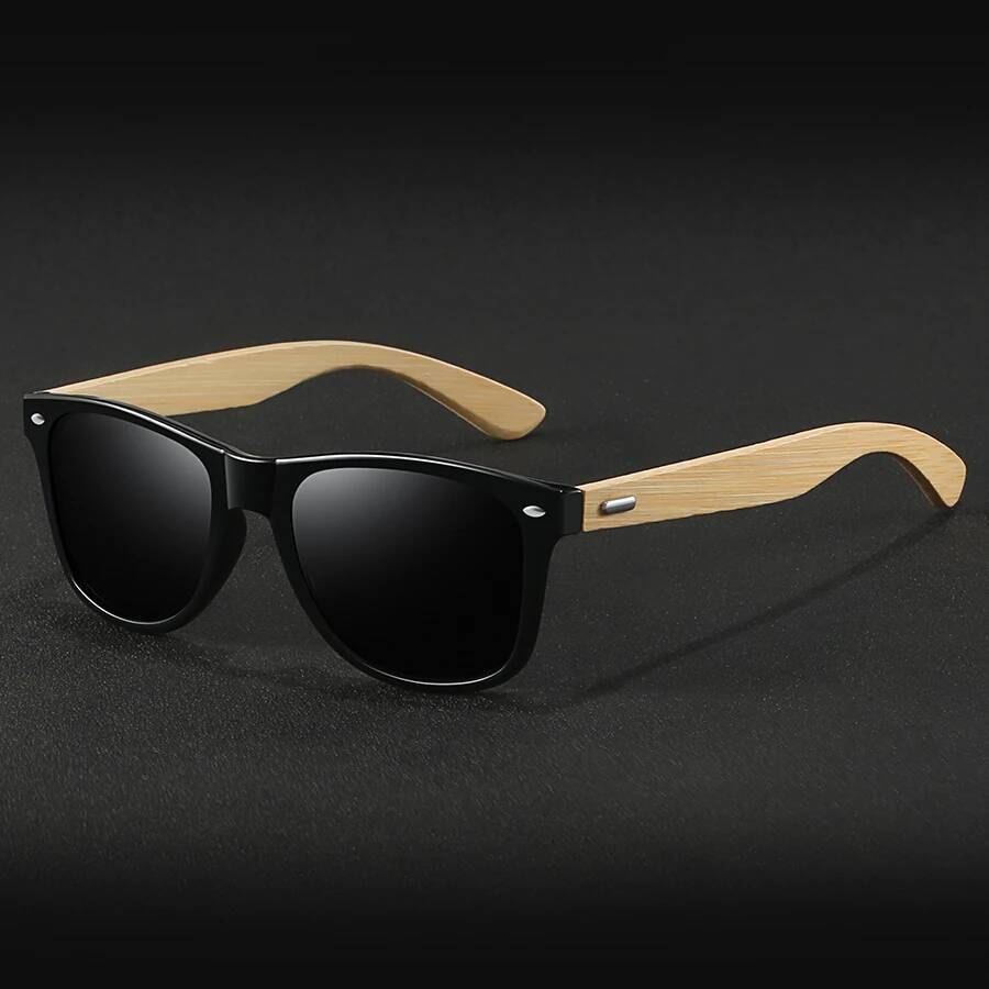 Fashion Bamboo Wood Vintage Square Sunglasses Men Women Brand Designer Sun Glasses Wooden Driving Fishing UV400 Eyewear