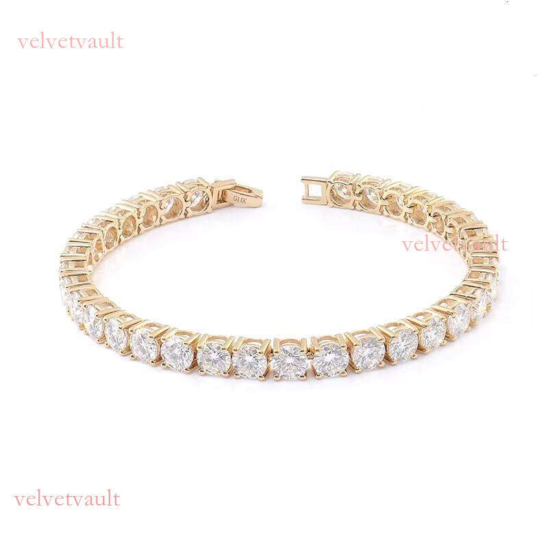 Silicon Stone Round Brilliant Cut 14K 6mm 0.8ct Women's Tennis Bracelet
