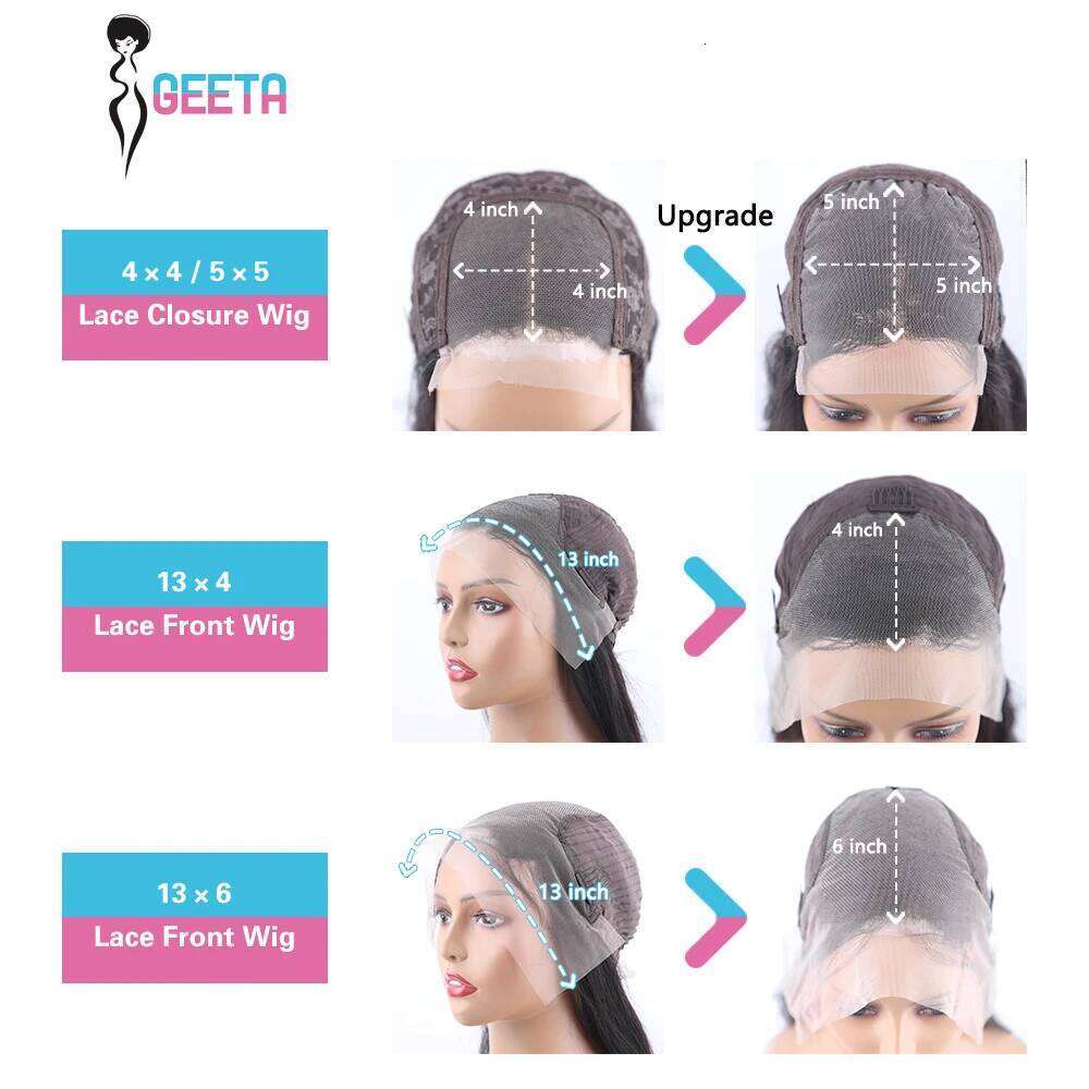 Straight Frontal 13x6 13x4 Front Human Hair Transparent Lace Wigs for Black Women 4X4 5X5 Hd Closure Wig