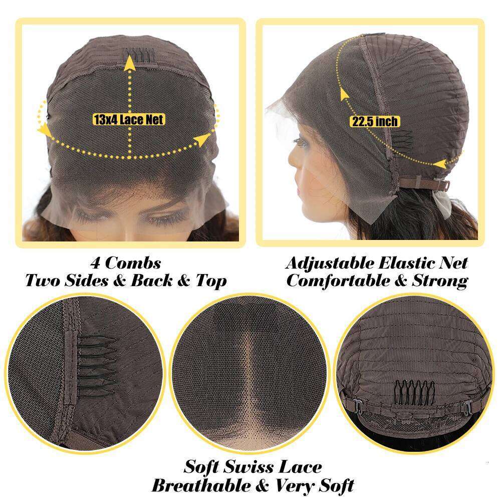30 Inch 13x6 200 Density HD Lace Front Wigs Pre Plucked Straight Glueless Human Hair Natural