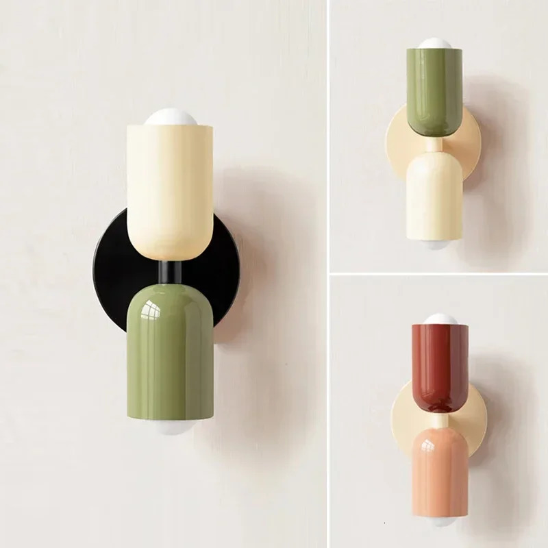Colorful bedside wall lamp Nordic living room corridor Wall light Childrens room macaron Home Interior Decoration lamp 250618