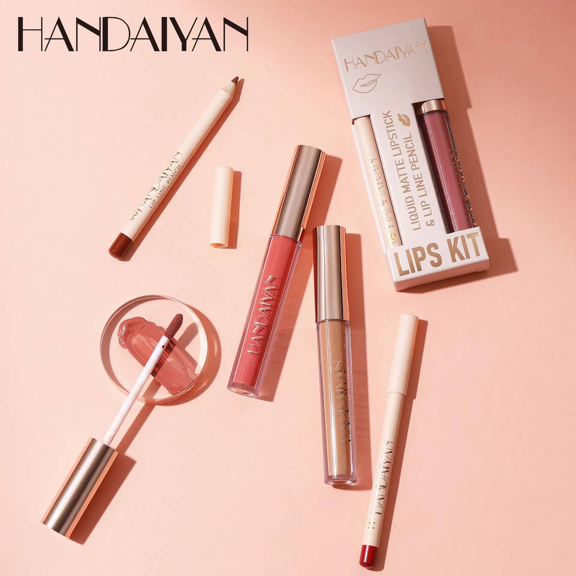 Matte Nude Brown Lipliner Pencil Lipsticks 12 Colors Lip Contour Kit Waterproof Non-sticky Sexy Velvet Red Lipgloss Makeup Tool happy
