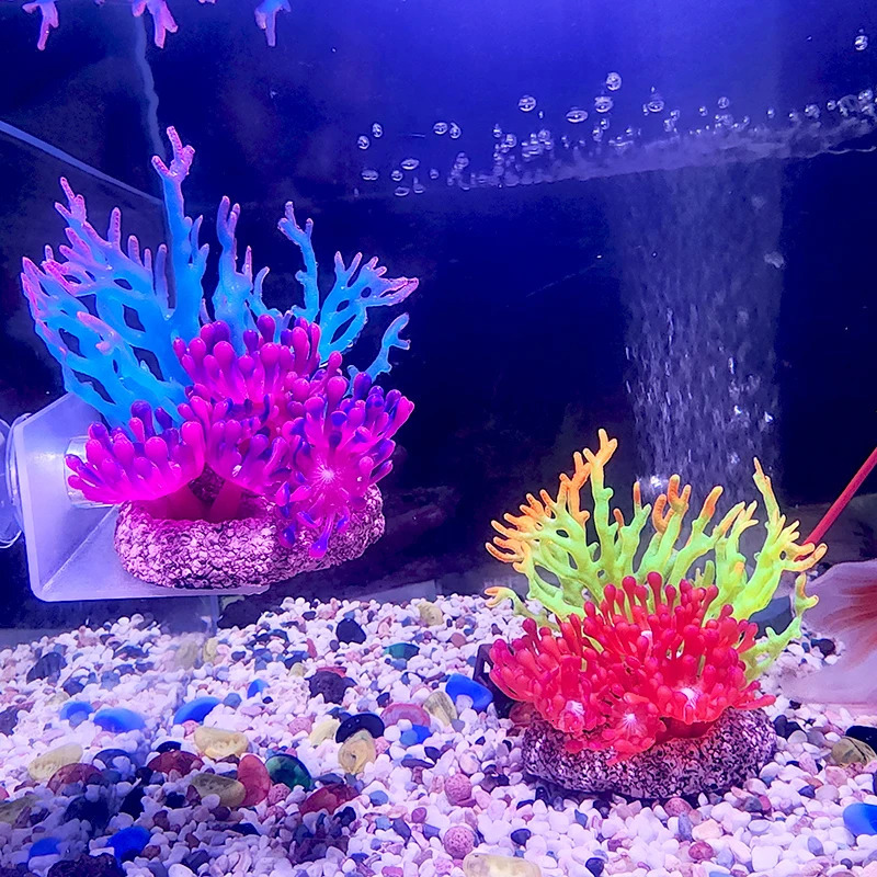 Artificial Silicone Underwater Coral Aquarium Fish Tank Simulation Decoration Aquarium Backgrounds Plants Water Grass Decora 250613