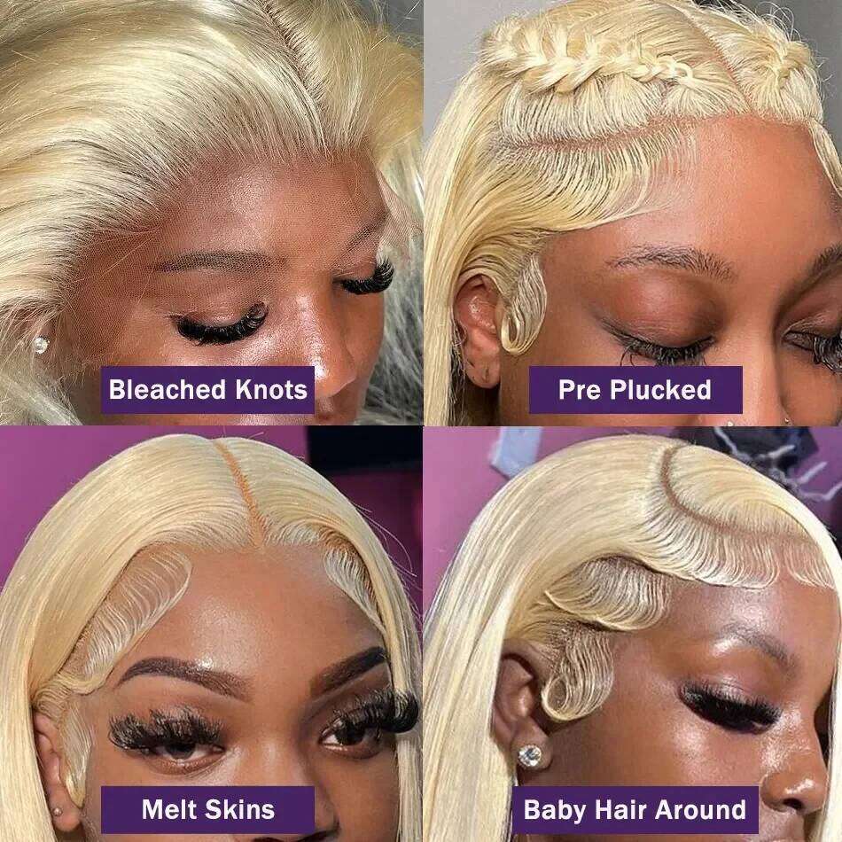 Wiggogo Straight Frontal Wig 13X4 13X6 Hd Transparent 613 Blonde Colored Lace Front Human Hair Wigs For Women Brazilian