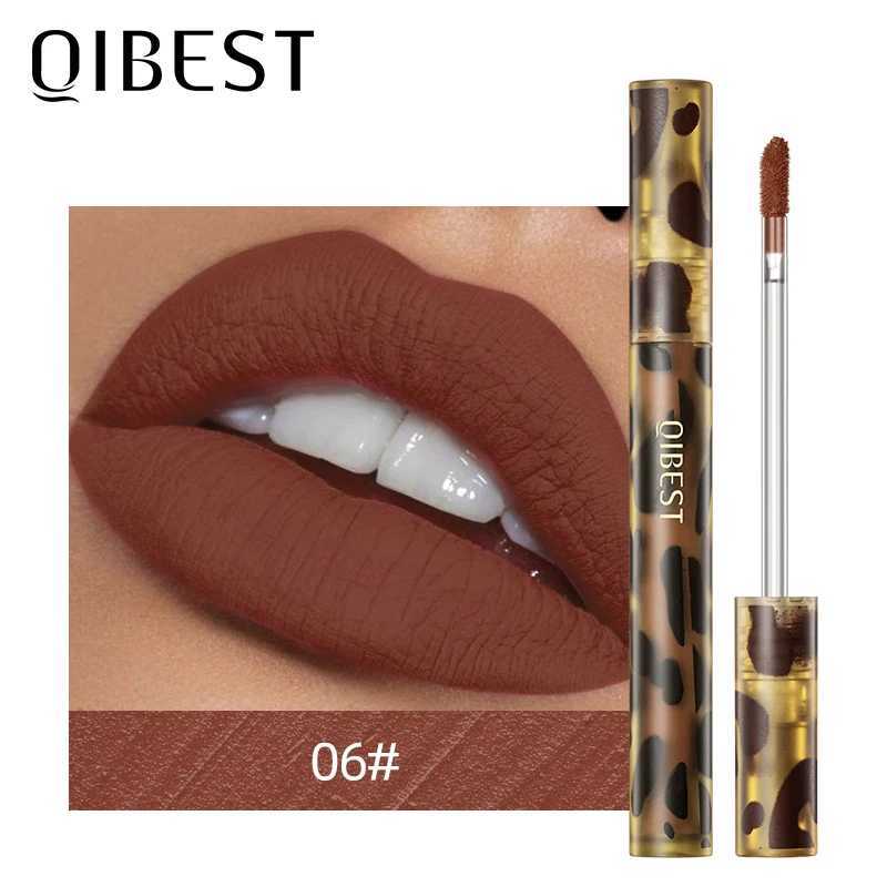 QIBEST Leopard Print Velvet Matte Liquid Lipstick Lasting Waterproof Non-Stick Cup Lip Gloss Women Sexy Moisturizing Lip Tint XJ250618