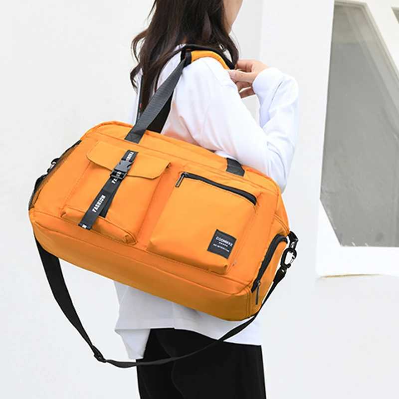 Large Size Womens Travel Handbag MultiFunction Travel Bag Casual Sport Waterproof Female Shoulder Crossbody Weekend Luggage Bag W250618