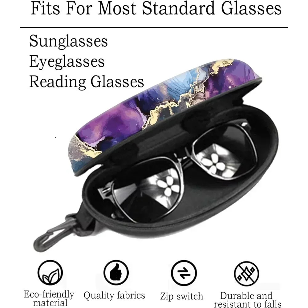 Marble Glasses Case Pouch Prints Zipper Soft Eyewear Storage Box Outdoor Travel Portable Anti-Pressure Sunglasses Bag 250617