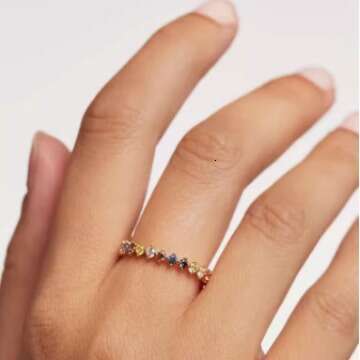 Sage Style Colorful Zircon Ring, Light Luxury INS Niche Design, Simple and High-end Versatile Ring