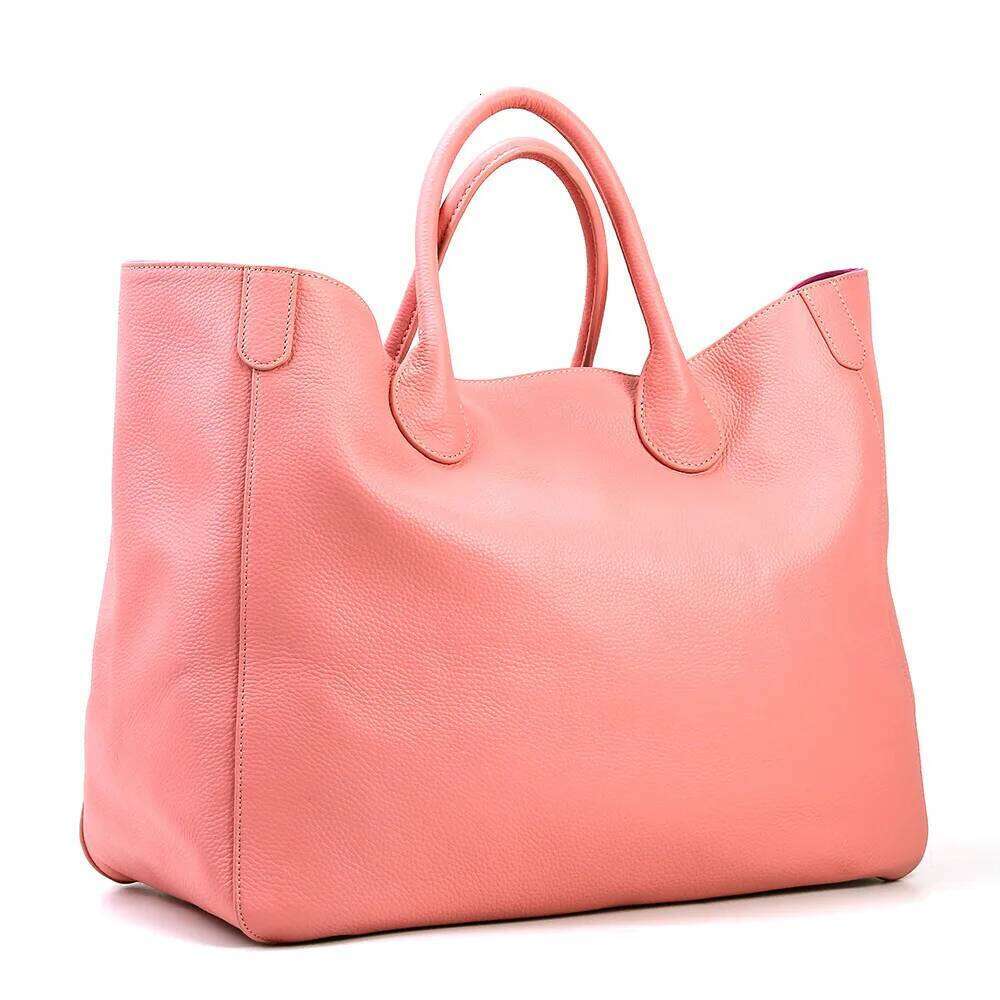 Women Genuine Handbag Cowhide Casual Tote Thick Real Natural Leather Bucket Shopper Daily Bag Big Purse P
