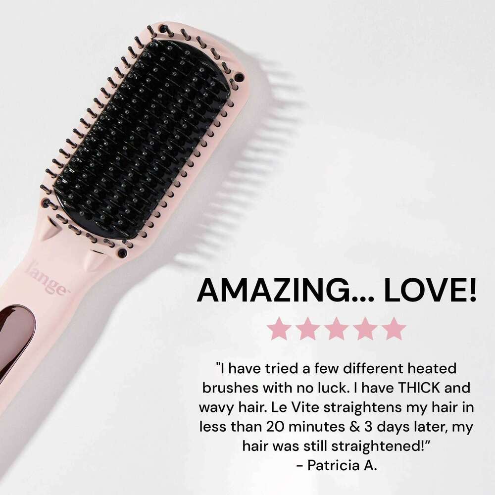 Le Vite Straightener | Heated Hair Straightening Brush Flat Iron, Black
