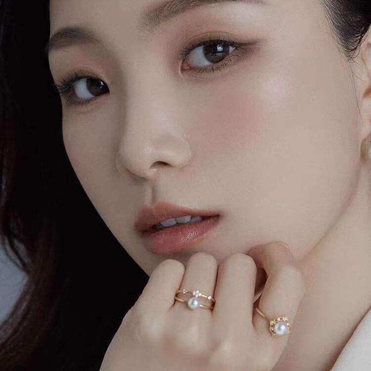 Hualing" Luxurious Aurora Natural Pearl Light Luxury Design Elegant Electroplated Color Ring