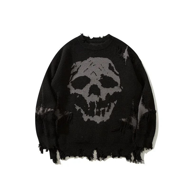 YWFG Cross-Border Fulfillment Knitted Top Wholesale Skull Head Mens Product Foreign Trade Euro-American Sweater 250618