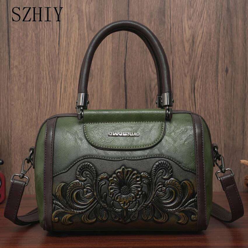 Vintage Women Designer Shoulder 3D Relief Printed Handbag Office Medium Crossbody Bag Gifts For Mom Sac Luxe